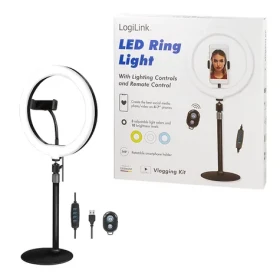 LogiLink Statív s kruhovým LED svetlom / Statív / Diaľková spúšť / O 25 cm / 700 lm (AA0152)