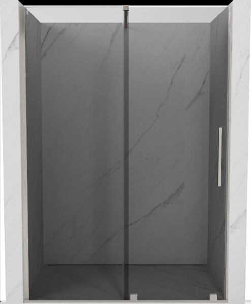 MEXEN/S - Velár posuvné sprchové dvere 160, grafit, nikel kartáčovaný 871-160-000-41-97