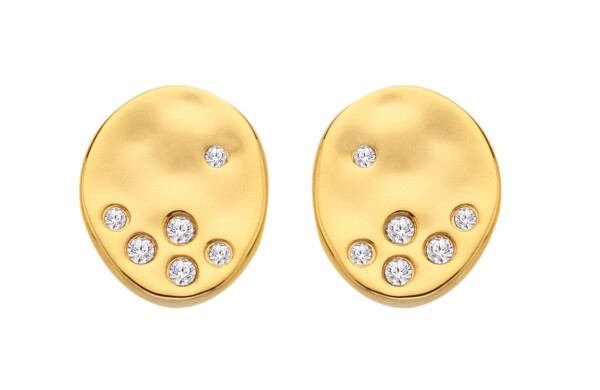 Hot Diamonds Elegantné pozlátené náušnice s diamantmi a topazmi Jac Jossa Soul DE809
