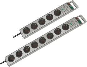 Brennenstuhl Super- SOLID Line strieborná / Predlžovací kábel / 8x zásuvka / prepäťová ochrana / 2,5 m (1153340318)