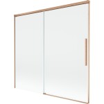 MEXEN/S - Rox vaňová zástena 2-krídlová posuvná 170 x 150, transparent, meď kartáčovaná 8C9-170-001-65-00
