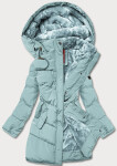 Dámska prešívaná zimná bunda v mätovej farbe (2m-963) odstíny zelené S (36)