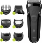 Braun Series 3 300BT čierna / Holiaci strojček / vodeodolný / rýchle nabíjanie / 6 nástavcov (8700216735742)