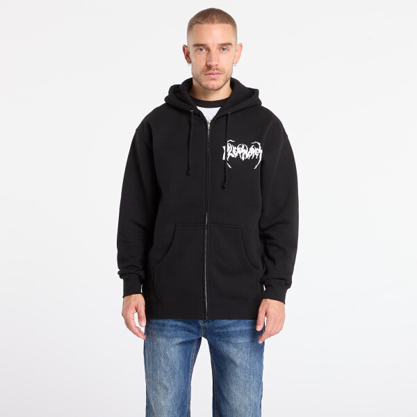 Mikina PLEASURES Pond Zip Hoodie Black S