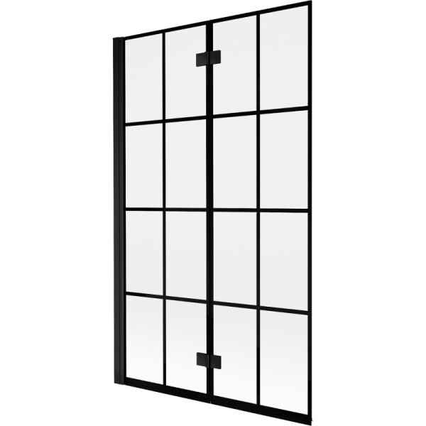 MEXEN - MIST vaňová zástena 110x150 cm 6mm 2-s, čierna, dekor, ľavá 8A9-110-002-70-77-L