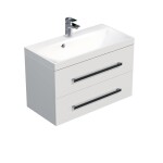 Kúpeľňová skrinka s umývadlom SAT Cube Way 80x40 cm biela lesk CUBE280ZBL CUBE280ZBL