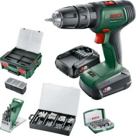 BOSCH UniversalImpact 18V zelená/čierna / Aku vŕtací skrutkovač / 1450 ot/min / 34 Nm / 10mm skľučovadlo / 2x1,5 Ah (06039D4103)