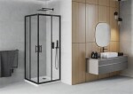 MEXEN/S - Rio Sprchovací kút štvorcový 90x90, transparent, chrom + vanička so sifónom 860-090-090-70-00-4010