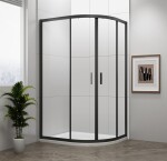 POLYSAN - EASY BLACK štvrťkruhová sprchová zástena 900x800, L/R, čire sklo EL2815B