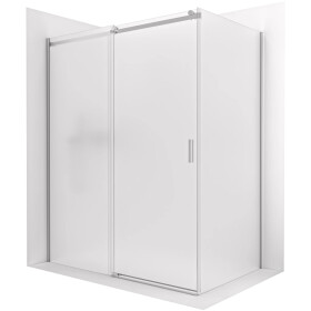 CERANO - Sprchovací kút Santoro - ľavá - 6 mm - chróm, mliečne sklo - 110x70 - posuvný CER-665695