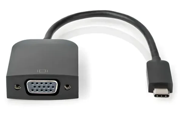 Nedis adaptér USB-C - VGA čierny / Adaptér / USB 3.2 Gen 1 / okrúhly / 20 cm (CCGP64852BK02)