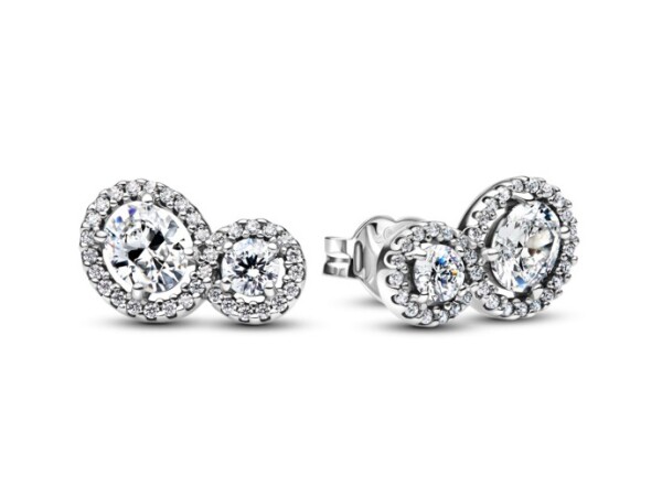 Pandora Strieborné náušnice Objímajúca aureola Timeless 293774C01