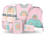 BAAGL SET 5 Zippy Dúha ružový: aktovka, peračník, sáčok, zástera, peňaženka (A-36515)