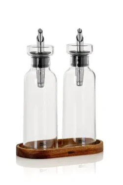 AdHoc AromaPour dávkovač oleja a octu 21 cm / Dávkovač / sklo / 300 ml / sada s podtáckom (BE81)