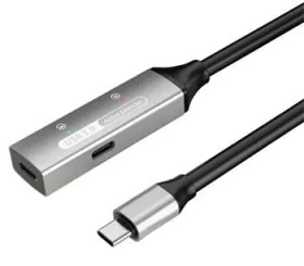 PremiumCord USB-C repeater 20m / Predlžovací kábel / Male-Female / 5Gbps / Aluminium (8592220027223)