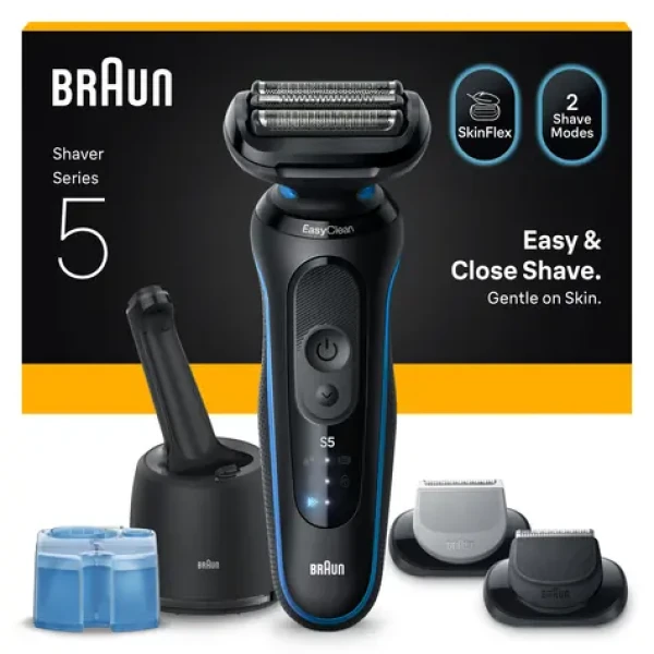 Braun Series 5 52-B7650cc čierna-modrá / Planžetový holiaci strojček / WetDry / 50 min prevádzka / vodeodolný (8700216647229)
