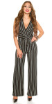 Sexy party jumpsuit with fabric belt white