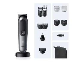 Braun AIO7560 tmavo šedá / Multifunkčný zastrihávač / 10 nástavcov / 120 min prevádzka / 0-21 mm (AIO7560)