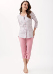 Luna 668 3/4 M-2XL L24 dámske pyžamo ECRU-BLUE XXL