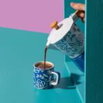 Kitchen Craft Keramický hrnček na espresso Blue Blu Fiorato 120 ml