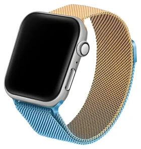 Beline Steel Collection modro-zlatá / Remienok pre Apple Watch / 42/44/45/49 mm / nerezová oceľ / magnetický
