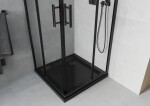 MEXEN/S - Rio sprchovací kút 80 x 80, transparent, čierna + vanička vrátane sifónu 860-080-080-70-00-4070B
