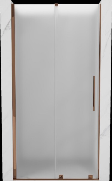 MEXEN/S - Velár posuvné sprchové dvere 100, dekor, ružové zlato 871-100-000-31-60