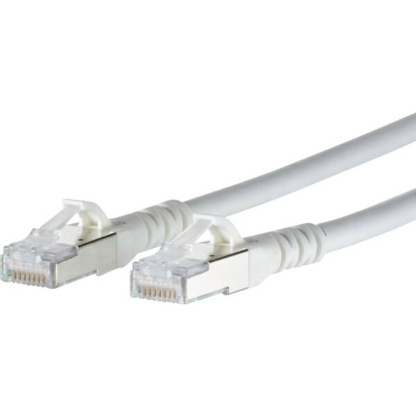 Metz Connect 1308451088-E RJ45 sieťové káble, prepojovacie káble CAT 6A S/FTP 1.00 m biela s ochranou 1 ks; 1308451088-E