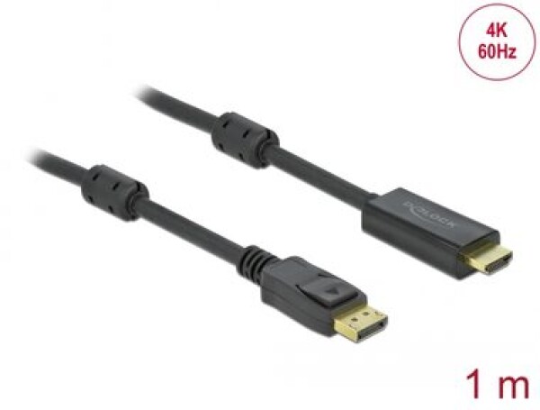 DeLock Kábel DisplayPort 1.2 (M) - HDMI (M) 1m čierna (85955)