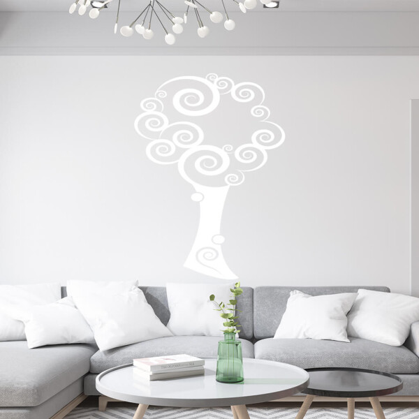 Veselá Stena Samolepka Tajomný strom Farba: bílá, Veľkosť: 100 x 136 cm
