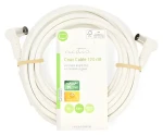 Nedis Koaxiálny kábel biela / Anténny kábel / 120 dB / 75 Ohm / 4X tienenie / 5 m (CSGL40120WT50)