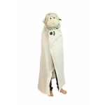 Cozy Noxxiez Ovečka - hrejivá deka s kapucňou so zvieratkom a labkovými vreckami / od 3 rokov (20-BL805-2)