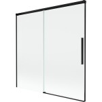 MEXEN/S - Rox vaňová zástena 2-krídlová posuvná 160 x 150, transparent, čierna 8C9-160-001-70-00