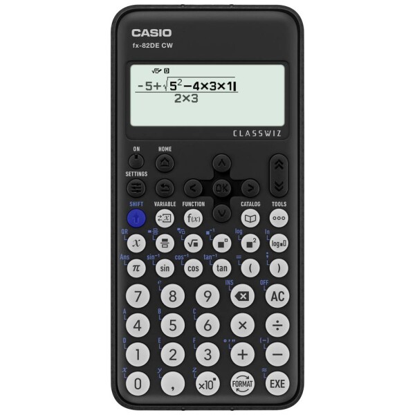 Casio FX-82DE CW technicko-vedecký počítač čierna Displej (počet miest): 10 na batérie (š x v x h) 77 x 13.8 x 162 mm; FX-82DE CW