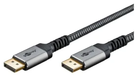 Goobay DisplayPort 2.0/2.1 sivá / Kábel / DisplayPort - DisplayPort / 2 m / 54 Gbit/s (75680)
