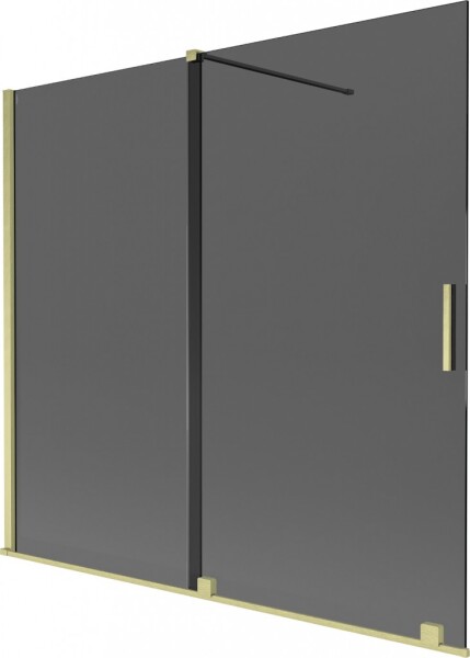 MEXEN/S - Velar dvojkrídlová posuvná vaňová zástena 170 x 150, grafit, zlatá kartáčovaná 896-170-000-41-55