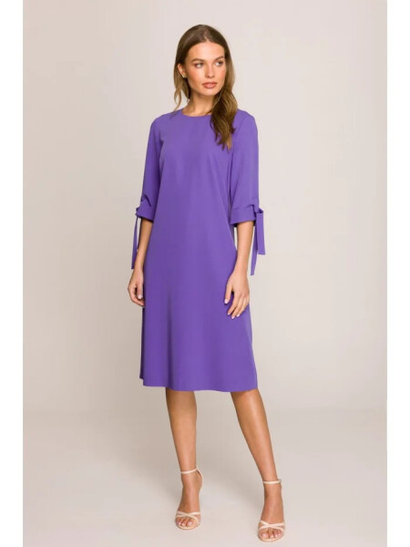 Šaty áčkového strihu S393 fialové - Stylove XL