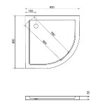 KERRA - Univerzálna štvrťkruh vanička ARON 90/5,5 cm 5907548111883