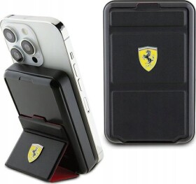 Ferrari Ferrari Powerbank Bezprzewodowy 15W FEPB10MSPLEK 10000 mAh z funkcją standu Čierny/black Metal Logo MagSafe