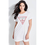 GUESS tričko Longline Logo Tee biele