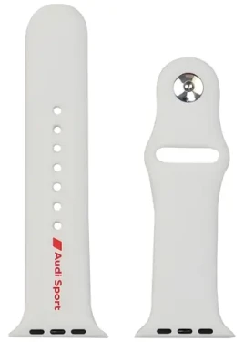 Audi Sport Red Logo Silicone Strap pre Apple Watch 44/45/46/49 mm biela / Remienok / Silikónový (AUS-SR-AW44-49-R8/D2-WE)