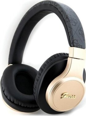 Guess słuchawki nauszne Bluetooth GUBH604GEMK čierne 4G PU Leather With Script Metal Logo