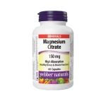 Webber Naturals Magnesium Citrate 150 mg / Výživový doplnok / horčík / 60 kapsúl