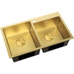MEXEN - Xorin oceľový drez 2-bowl 780 x 450 mm, zlatá 6441782000-55