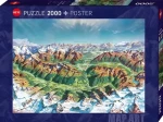 HEYE Puzzle Map Art: Horský svet v Alpách