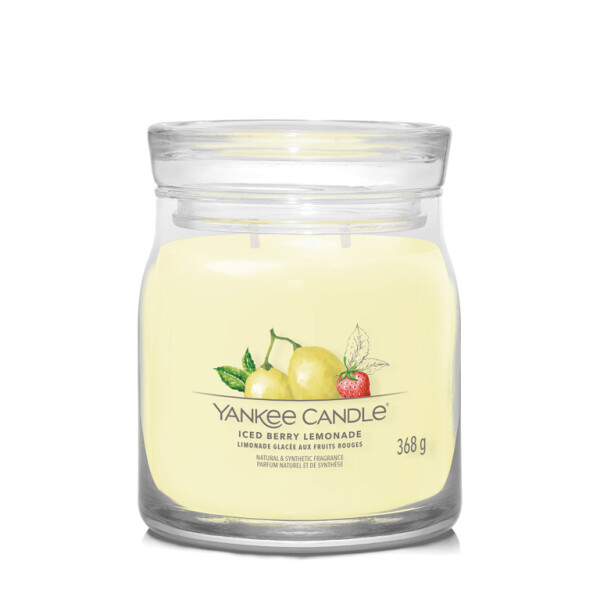 Yankee Candle Signature Iced Berry Lemonade stredný pohár 368g / doba horenia až: 50 h (5038581128887)