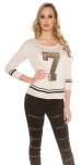 Trendy Koucla pullover with sequins BEIGE Einheitsgroesse