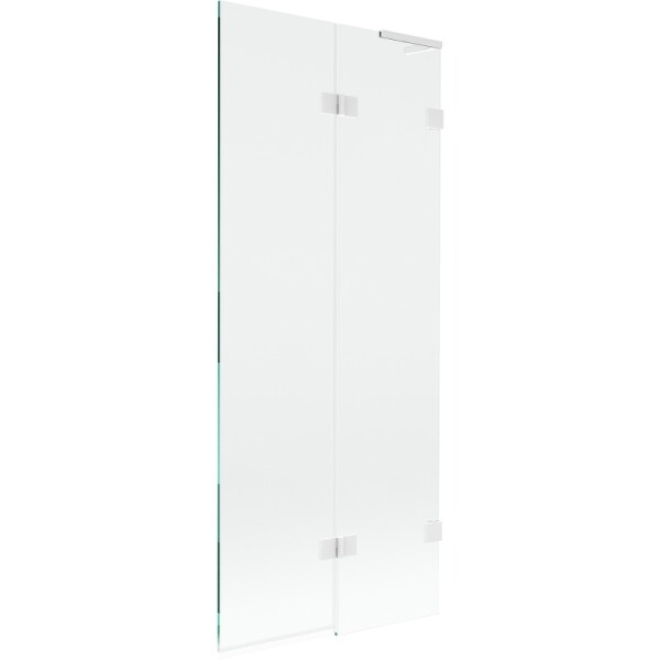 MEXEN/S - Lunar L vaňová zástena 2-krídlová pravá 80 x 150, transparent, biela 897L-080-100-20-00-P