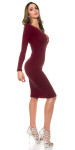 Sexy KouCla Ribbed Knit Dress with Sexy V-Neck Einheitsgroesse