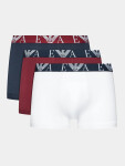 Pánske boxerky 3PACK 111357 3F715 13911 bielo-vínové-tm.modré - Emporio Armani M